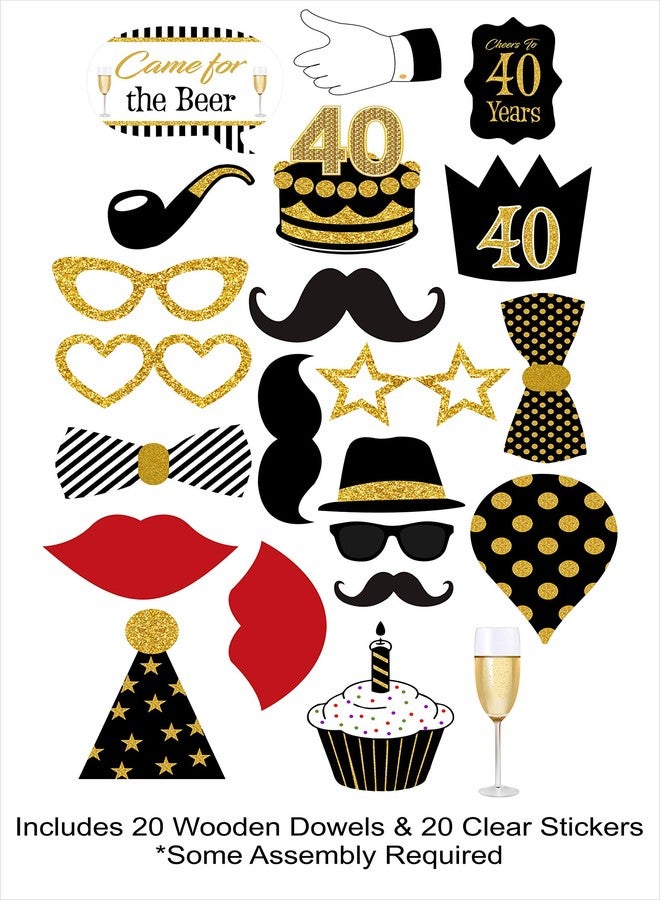 Theme My Party 40th Birthday Decoration for Men/Women 40th Party Supplies (Props - Pack of 20) - Image 3